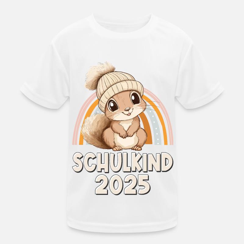 Schulkind 2025 Eichhörnchen Einschulung Schule Kinder Funktions-T-Shirt