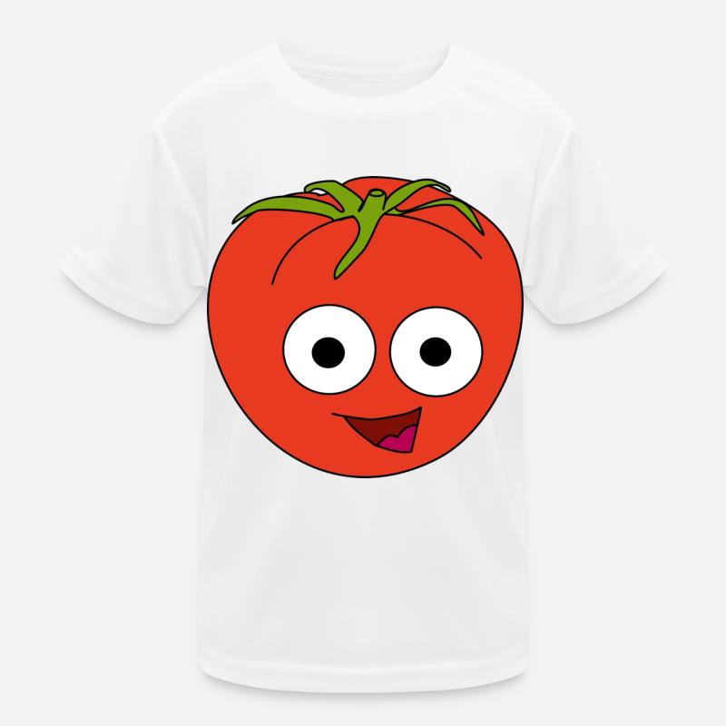 Tomate mit Gesicht Kinder Funktions-T-Shirt