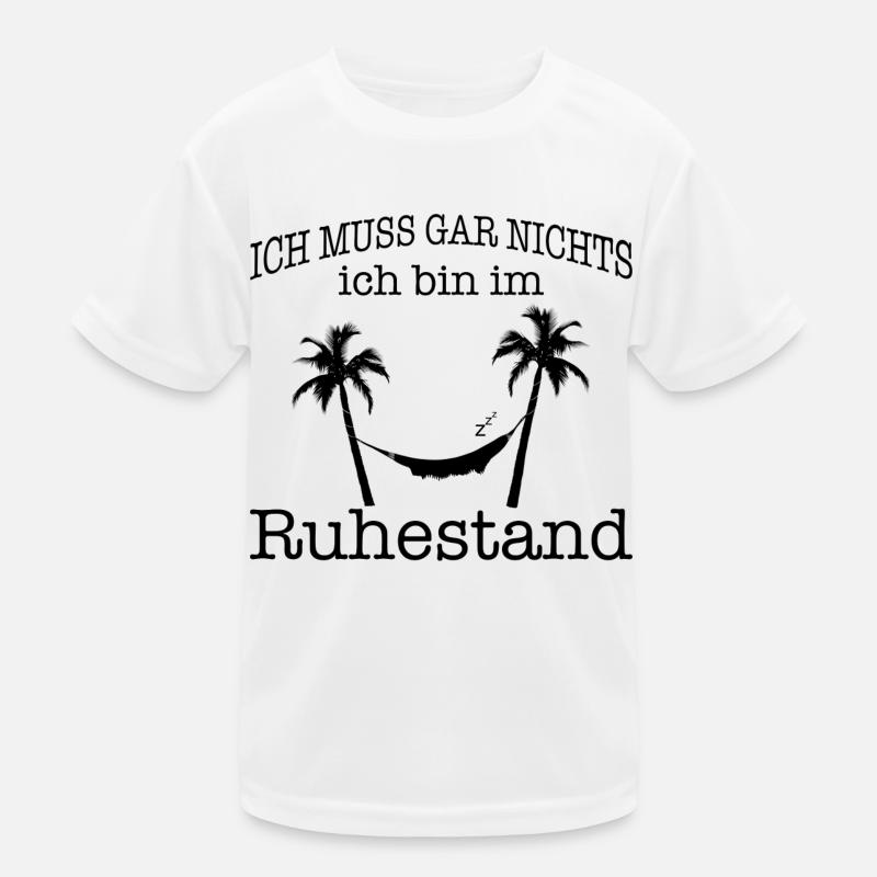 Ruhestand Spruch Pension Rentner Sprüche Rente Kinder Funktions-T-Shirt