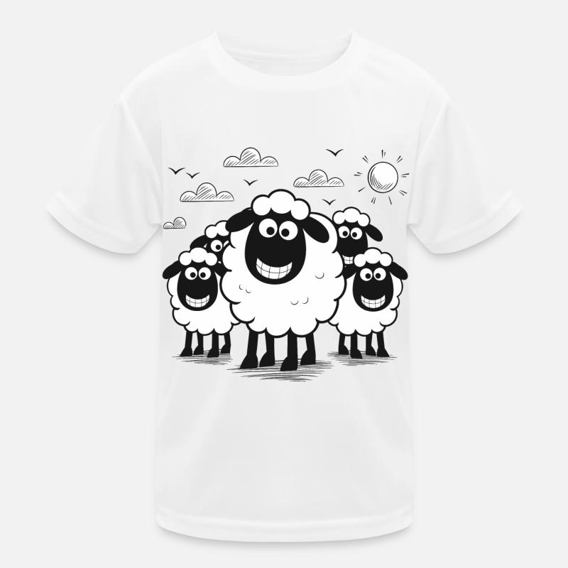 Funny Sheep Flock Animals Kids Functional T-Shirt