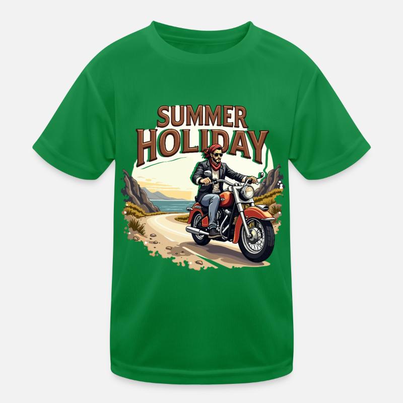 Motorcycle Summer Holiday Kids Functional T-Shirt