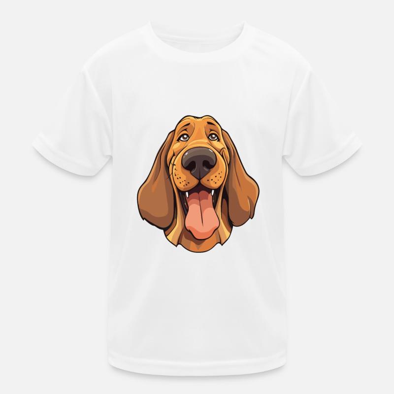 Bluthund Hunderasse Aquarell Karikatur Kawaii Cli Kinder Funktions-T-Shirt