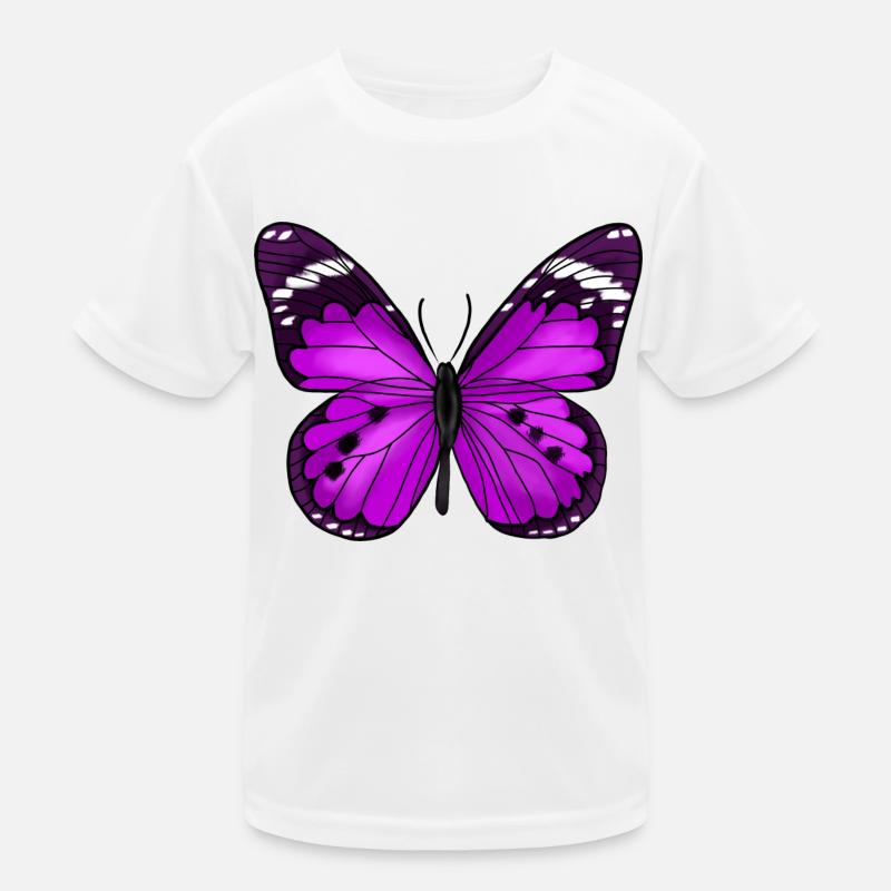 Papillon Violet T-shirt sport Enfant
