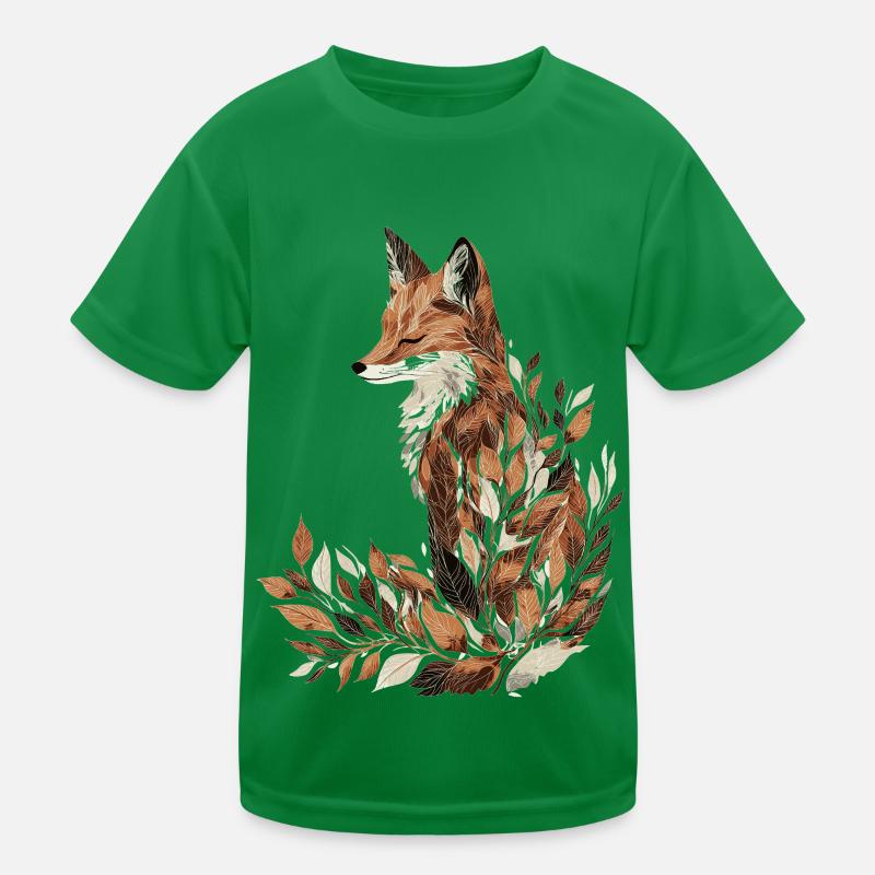 Fuchs Herbst Blätter Laub Kinder Funktions-T-Shirt