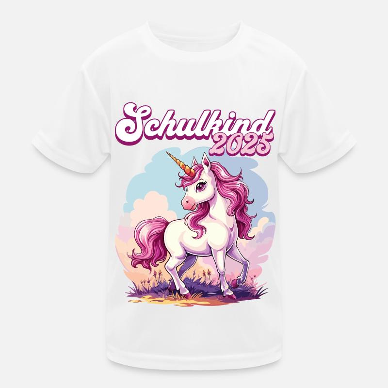Schulkind 2025 Einhorn Einschulung Schule Schüler Kinder Funktions-T-Shirt