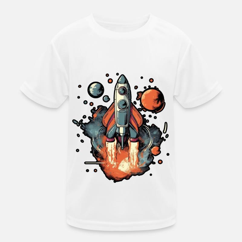 a space rocket launch through space T-shirt sport Enfant