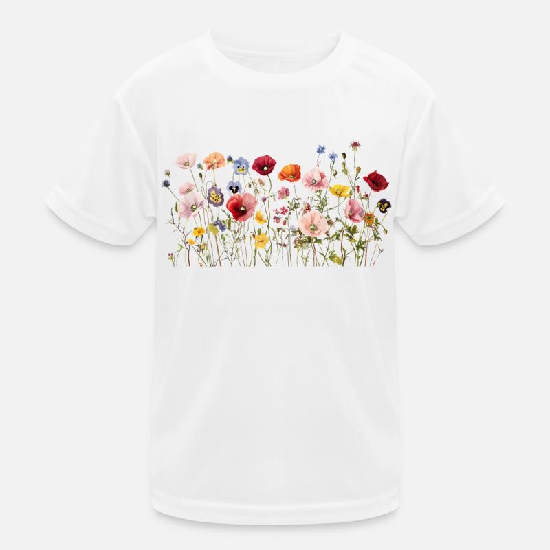 Prairie de fleurs sauvages – Fleurs d’aquarelle naturelles T-shirt sport Enfant