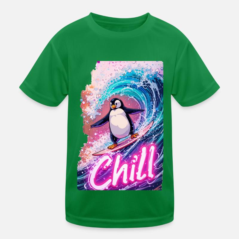 Pingouin surfeur T-shirt sport Enfant