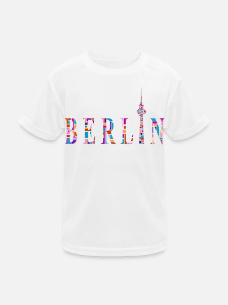 Berlin T-Shirt - Berlin Fernsehturm Shirt - I Love - Kinder Funktions-T-Shirt - Weiß