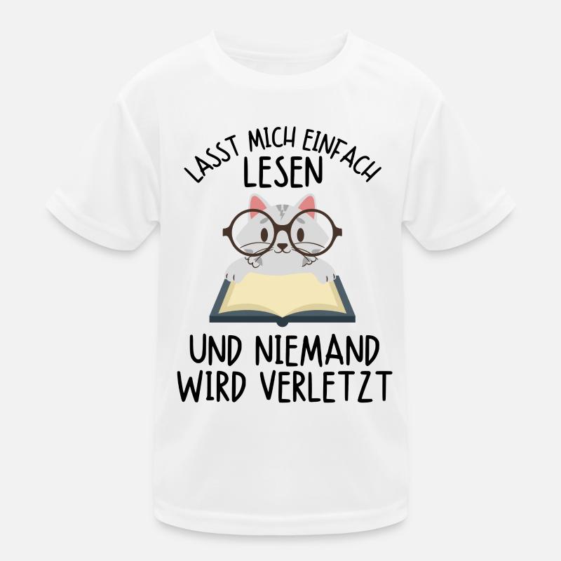 Leseratte Katze Katzen Buch Bücher Kätzchen Spruch Kinder Funktions-T-Shirt