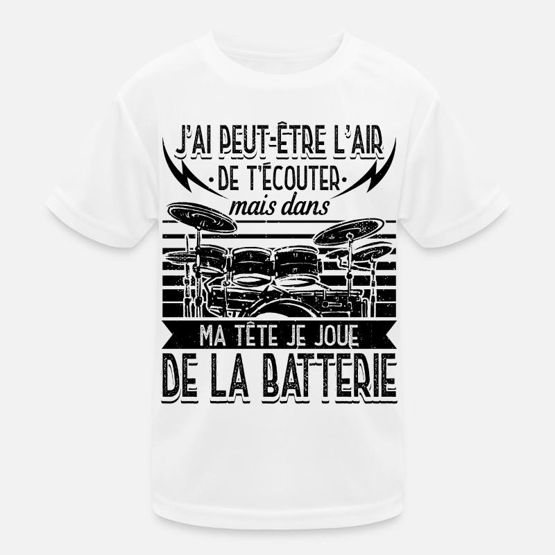 Batteur Baguette Tambour Batteries et Percussions T-shirt sport Enfant