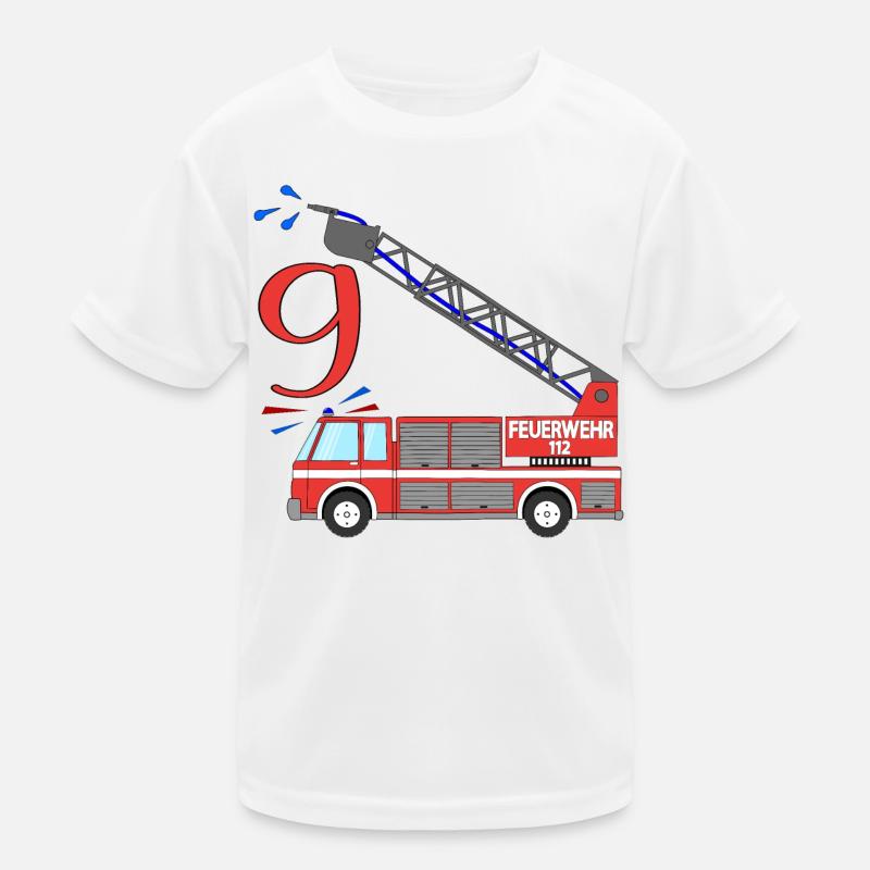 Camion de pompiers 9e anniversaire T-shirt sport Enfant