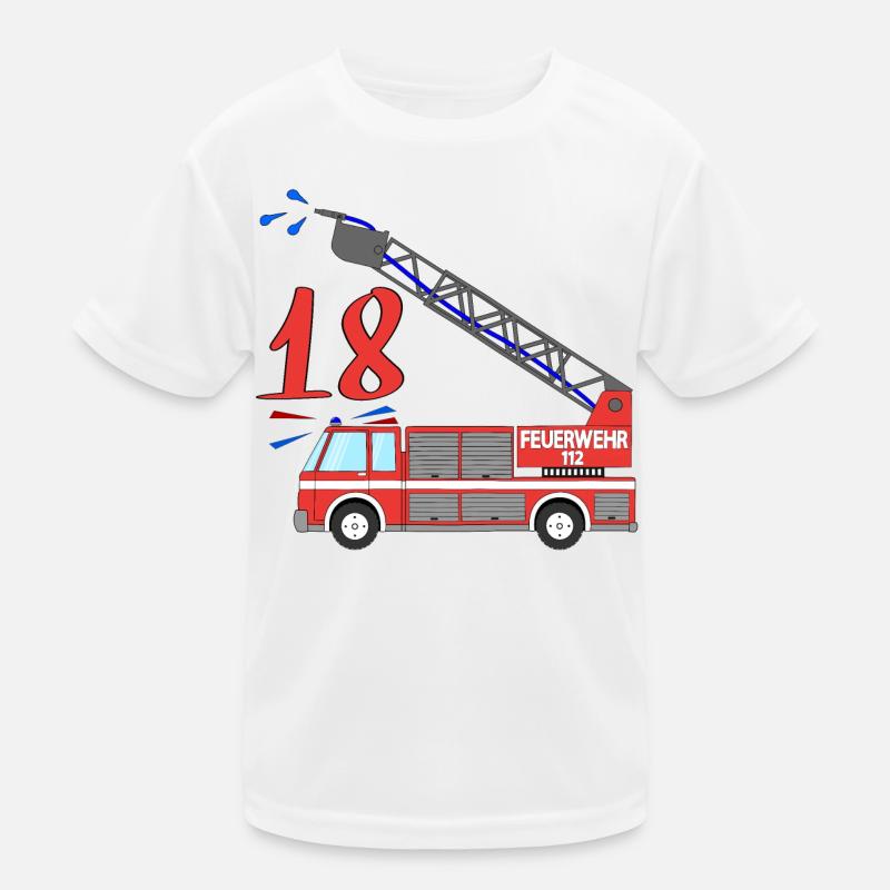 Feuerwehrauto 18. Geburtstag Kinder Funktions-T-Shirt