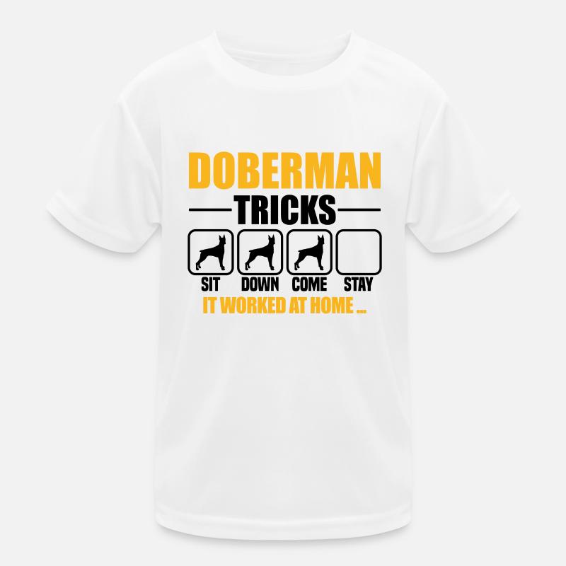 Doberman Tricks Kids Functional T-Shirt