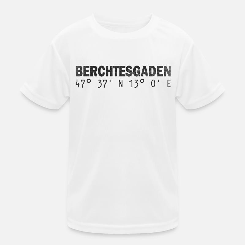 Berchtesgaden Coordinates GPS - Kids Functional T-Shirt - white