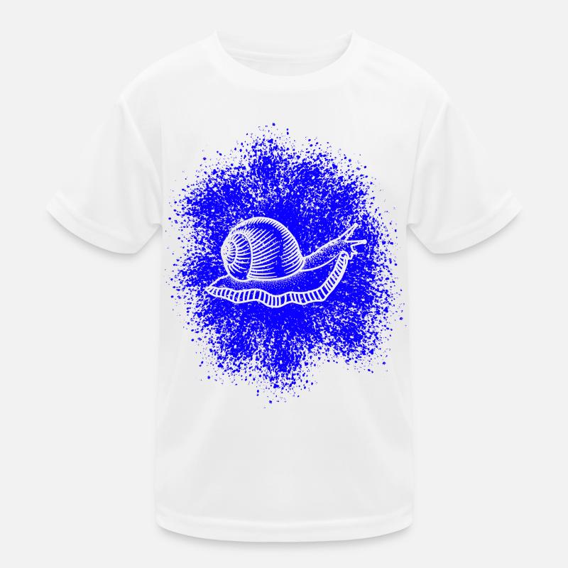 Snail with snail shell - Kids Functional T-Shirt - white