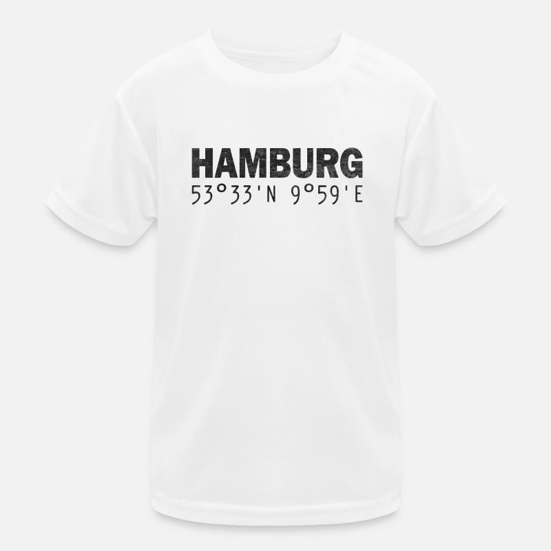 Hamburg coordinates GPS Kids Functional T-Shirt