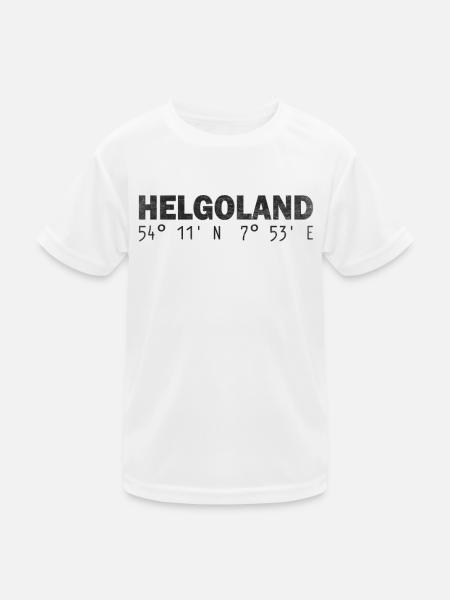 Heligoland Coordinates GPS - Kids Functional T-Shirt - white - Front