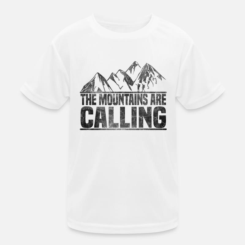 Die Berge rufen Bergsteiger Kinder Funktions-T-Shirt