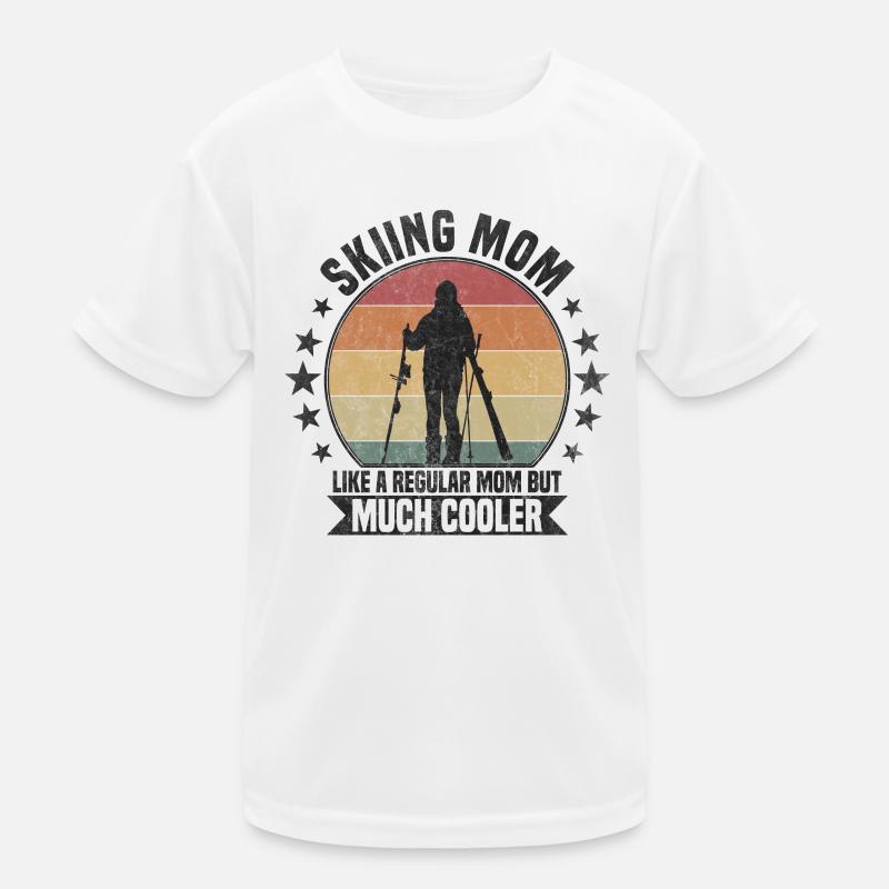 Skiing mom Ski Kinder Funktions-T-Shirt