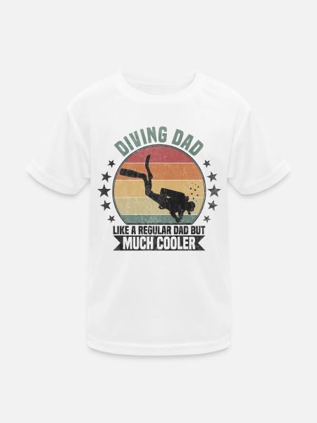 Diving Dad Taucher - Kinder Funktions-T-Shirt - Weiß