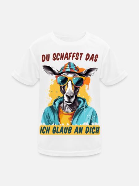 Du schaffst das! Ich glaub an dich! Glücksbringer - Kinder Funktions-T-Shirt - Weiß - Vorne