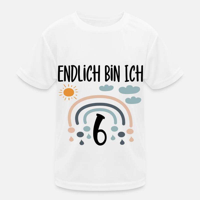 Geschenkidee sechster Geburtstag Endlich ich bin 6 Kinder Funktions-T-Shirt