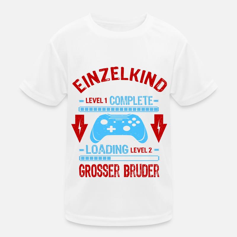 Einzelkind Complete - Loading Großer Bruder - Kinder Funktions-T-Shirt - Weiß