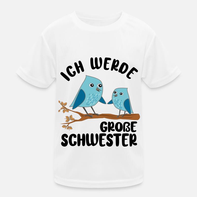 Ich werde Große Schwester Amsel Geschwistern Kinder Funktions-T-Shirt