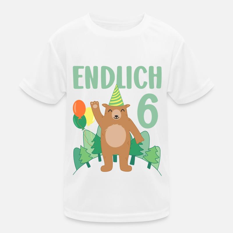 6 Geburtstag Geschenk Endlich sechs Jahre Braunbär Kinder Funktions-T-Shirt