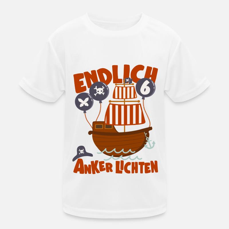 Piratenschiff Endlich 6 Jahre Junge Ehrentag Idee Kinder Funktions-T-Shirt
