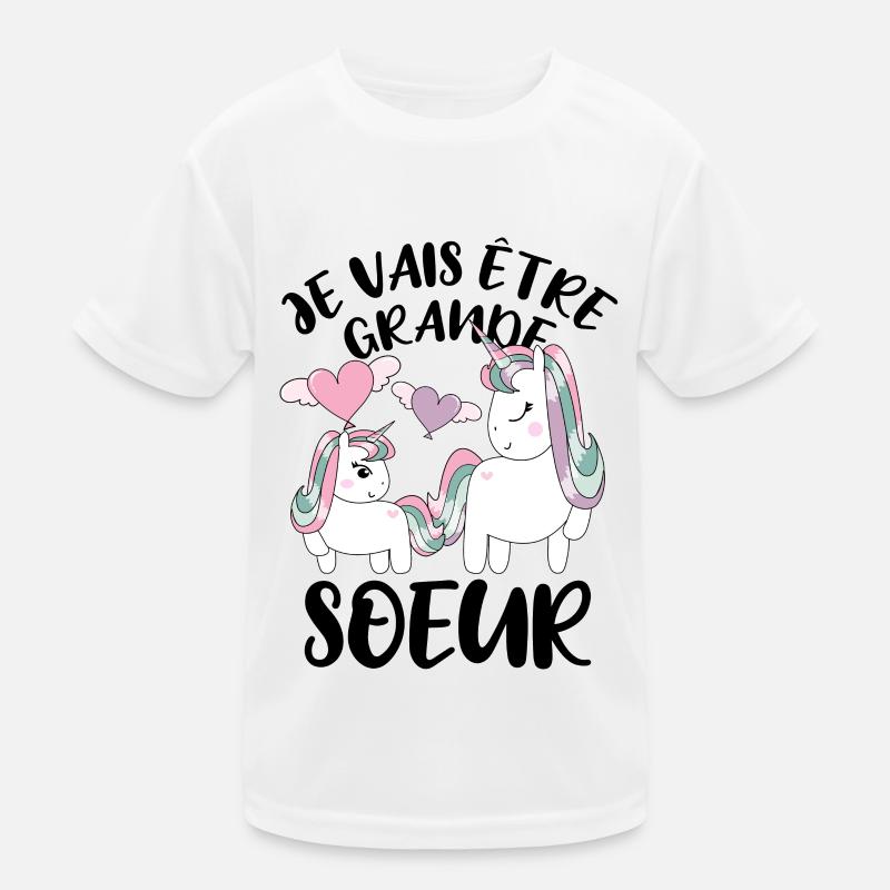 Future Grande Sœur Licornes Annonce Grossesse Kinder Funktions-T-Shirt