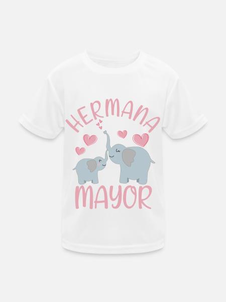 Niñas Dulce Eléphant Futura Hermana Mayor - T-shirt sport Enfant - blanc - Devant