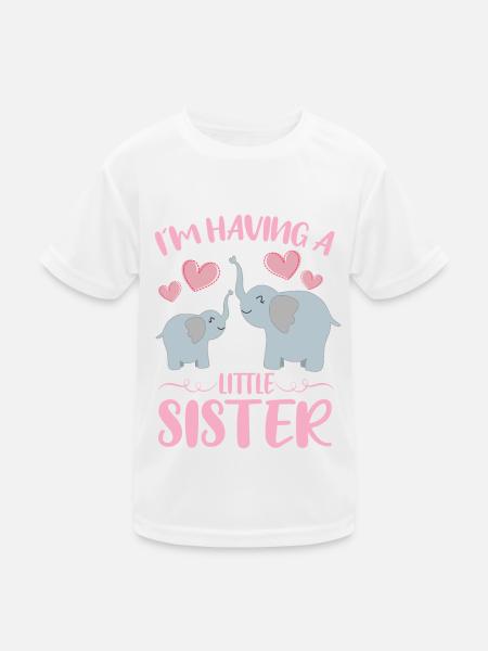 Reveal Im Having A Little Sister Elephant - Kids Functional T-Shirt - white - Front