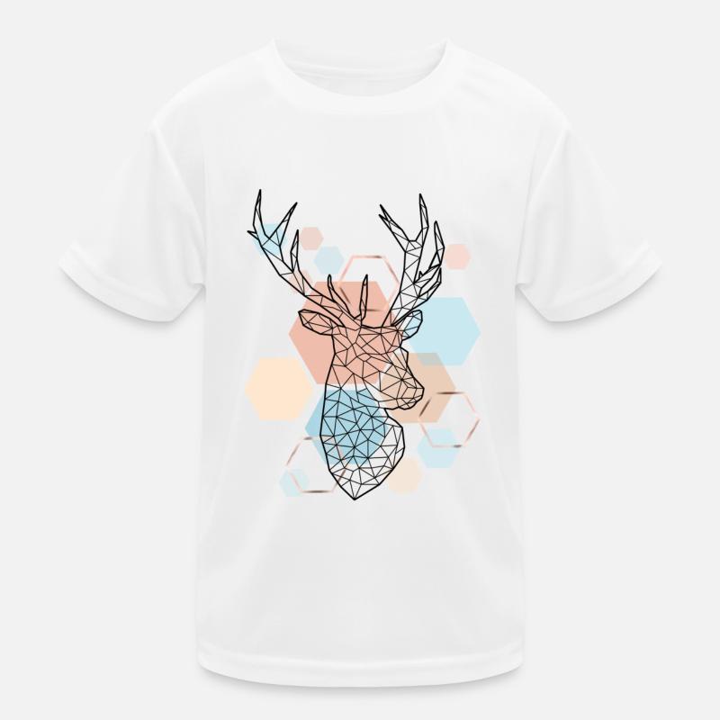 Low Poly Art Deer Triangle Streetwear Esthétique T-shirt sport Enfant