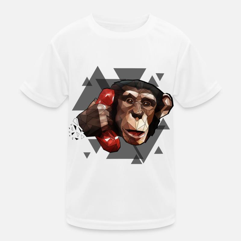 Singe au téléphone | Conception géométrique Triangles T-shirt sport Enfant
