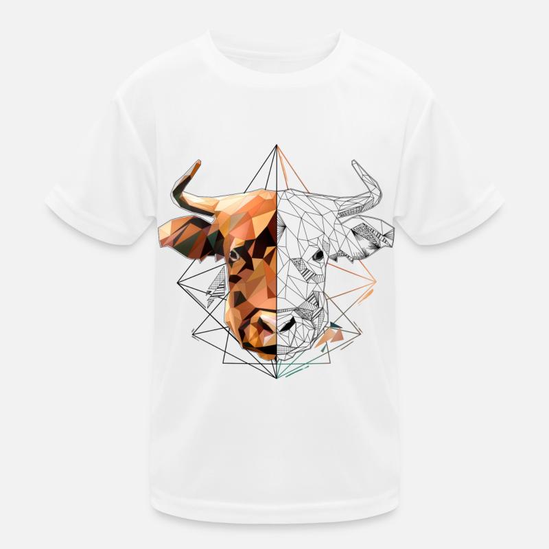 Low Poly Art Highland Beef Cool Polygon Tatouage T-shirt sport Enfant