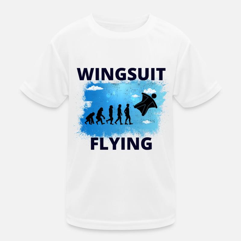 Wingsuit fliegen Base Jumping Fallschirmspringen Evolution Kinder Funktions-T-Shirt