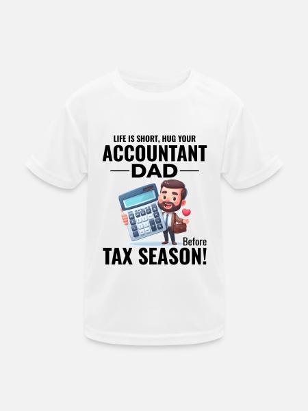 Buchhalter Papa Buchhaltung Finanzen Finanzen Lustig - Kinder Funktions-T-Shirt - Weiß - Vorne
