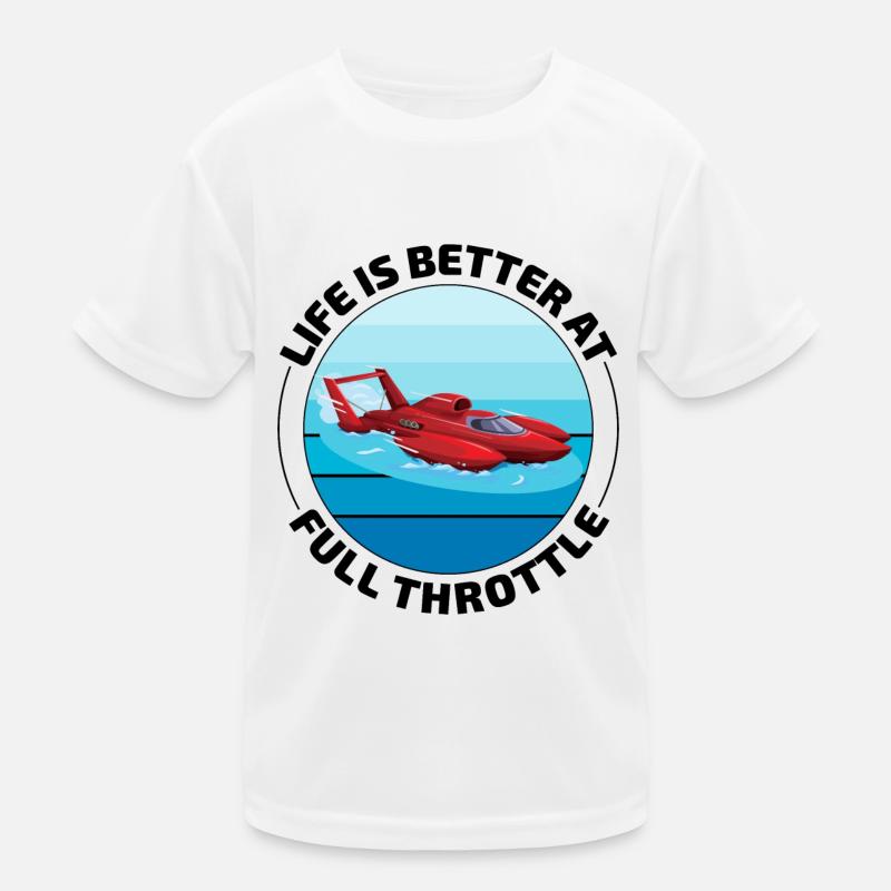 Full Throttle Fun: Hydroplane Racing Laughs Kids Functional T-Shirt