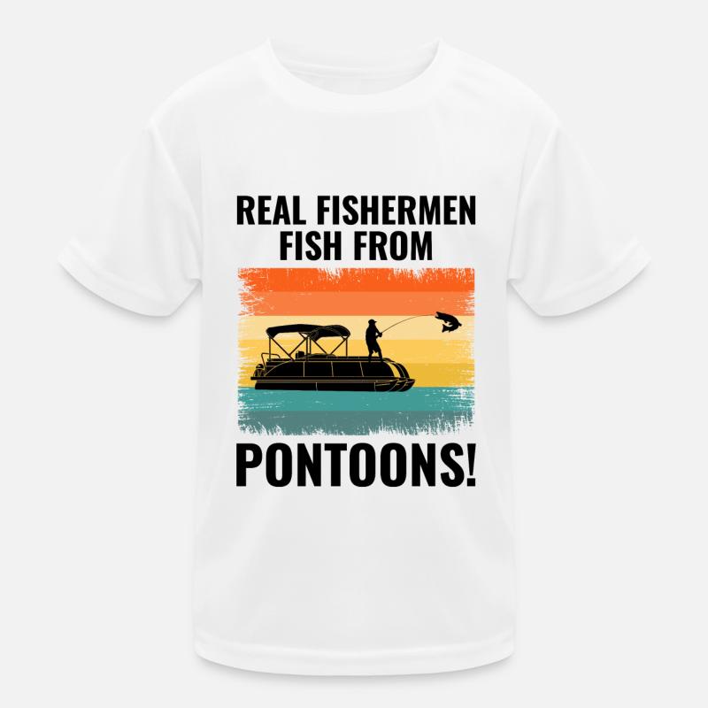 Pontonboot Bootfahren Pontooning Angeln Retro Kinder Funktions-T-Shirt