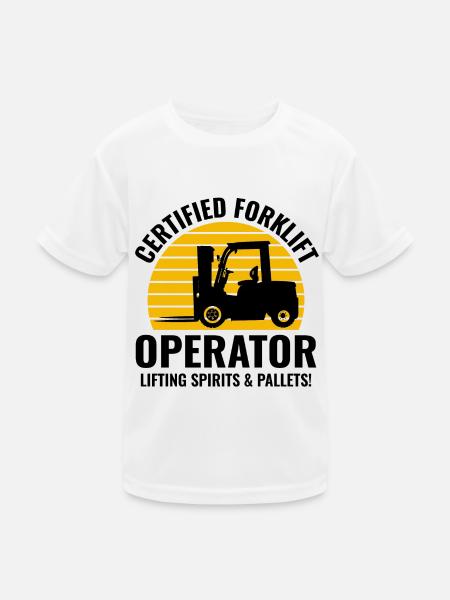 Gabelstaplerfahrer Schwermaschinenfahrer Lustig - Kinder Funktions-T-Shirt - Weiß - Vorne