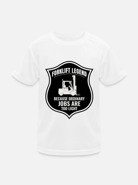 Gabelstaplerfahrer Schwermaschinenfahrer Lustig - Kinder Funktions-T-Shirt - Weiß - Vorne