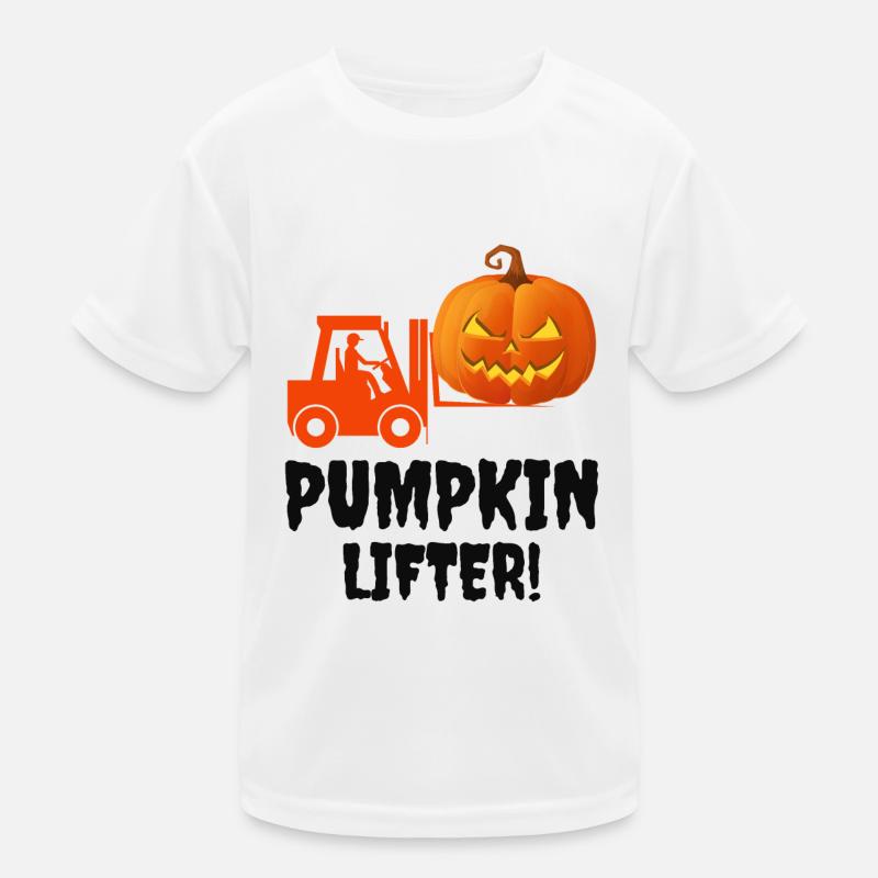 Halloween Forklift Operator Pumpkin Lifter Kids Functional T-Shirt