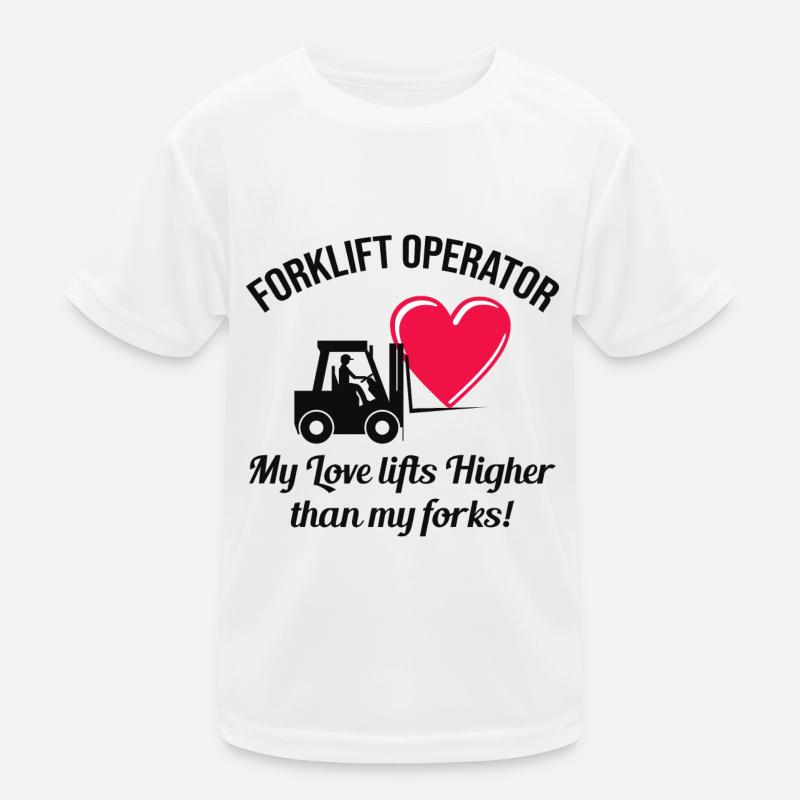 Forklift Operator Driver Valentine’s Day Funny Kids Functional T-Shirt