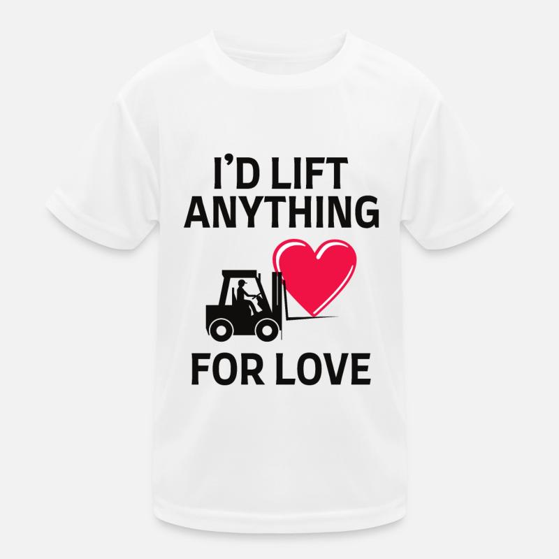 Forklift Operator Driver Valentine’s Day Funny Kids Functional T-Shirt