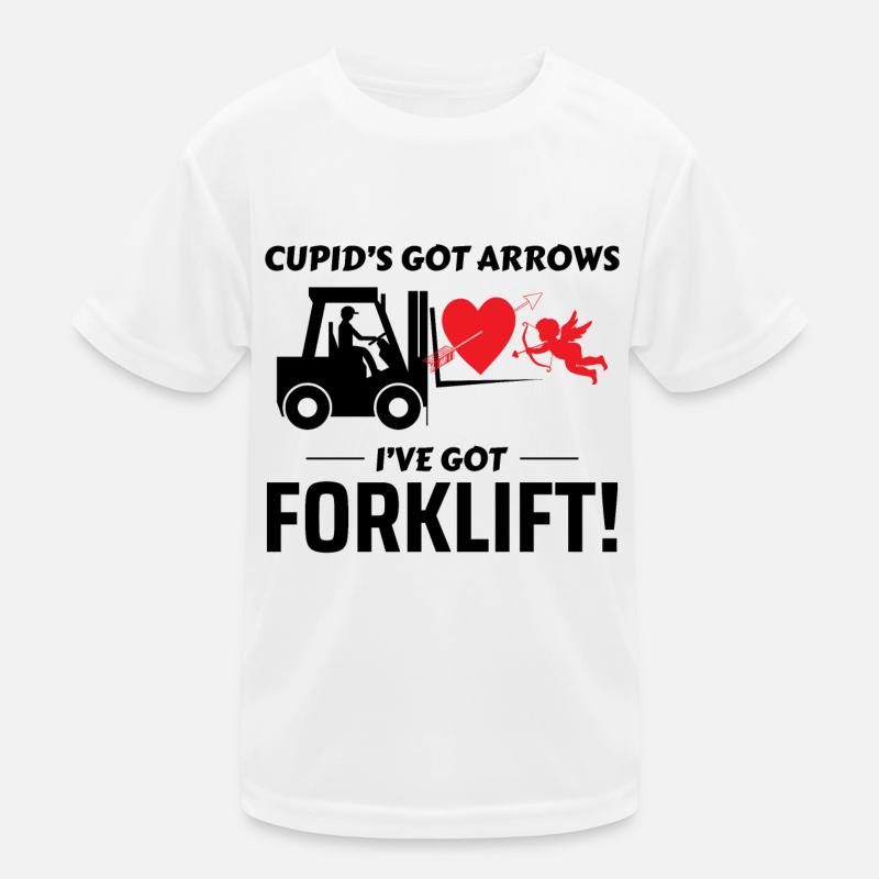 Forklift Operator Driver Valentine’s Day Funny Kids Functional T-Shirt