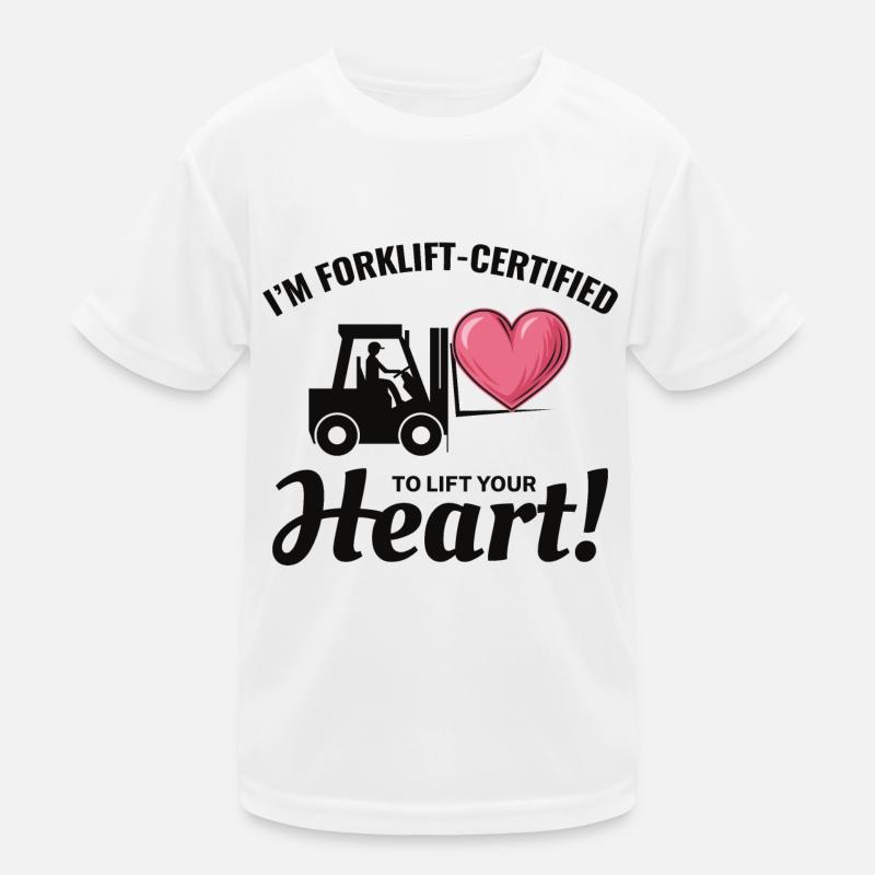 Forklift Operator Driver Valentine’s Day Funny Kids Functional T-Shirt