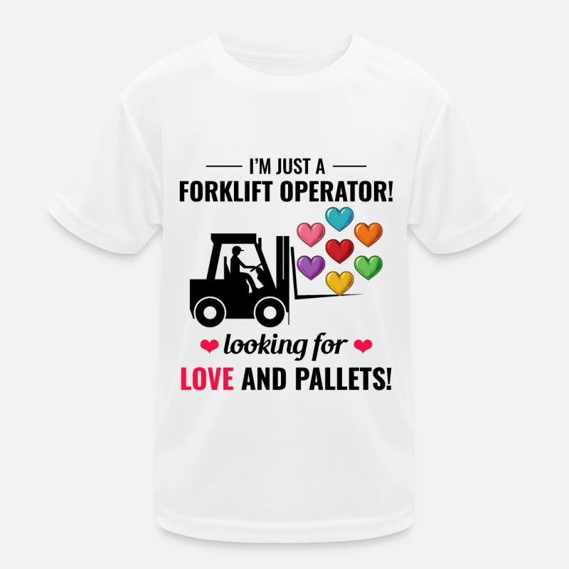 Forklift Operator Driver Valentine’s Day Funny Kids Functional T-Shirt