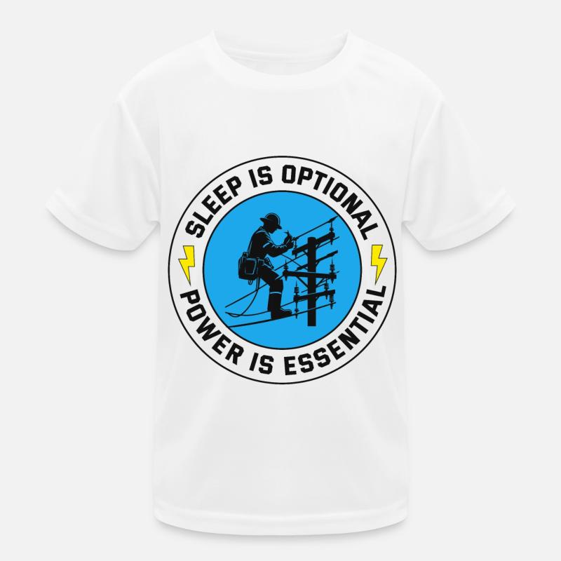 Lineman Power Essential Sleep Optionale Widmung Kinder Funktions-T-Shirt